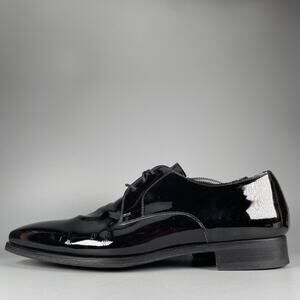 Magnanni Dante Men's 12 M Black Patent Leather Derby Oxford Tuxedo Dress Shoes
